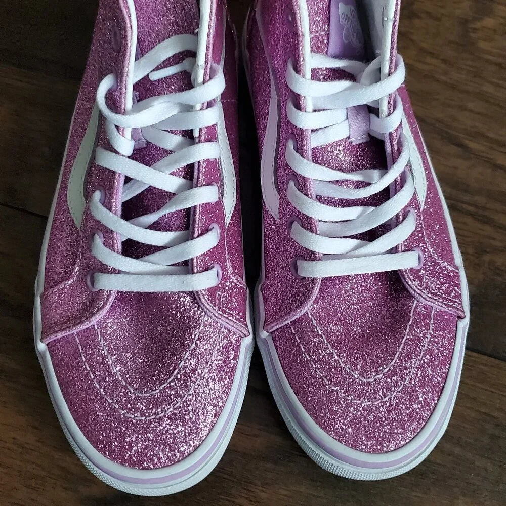 Vans glitter hi-top zip skate 3y